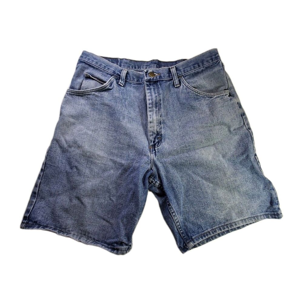Vtg Wrangler Shorts Mens 36 Blue Jeans Denim Cotton Med Wash 9" Inseam Relaxed